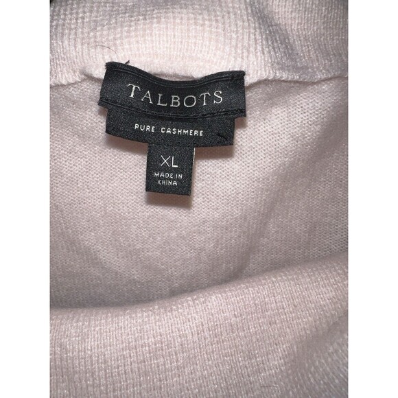 Talbots Sweater Womens XL Pure Cashmere Pink Roll Mock Neck Tunic  Quiet Luxury - Picture 2 of 8